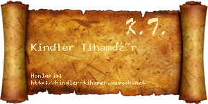 Kindler Tihamér névjegykártya